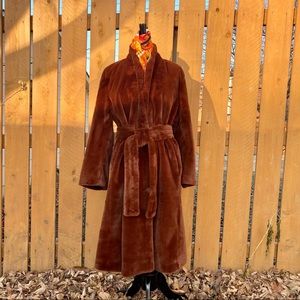 Vince Belted Faux Fur Coat